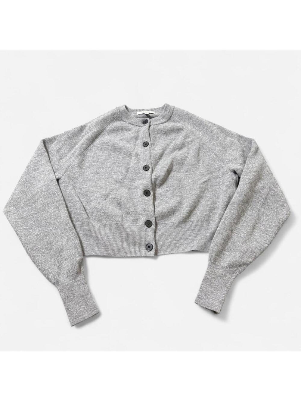 Madewell Merino Wool Blend Cropped Cardigan Heather Grey NY464 Womens Medium